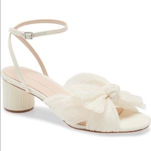 Loeffler Randall Dahlia Pearl Pleated Bow Bridal Shoes